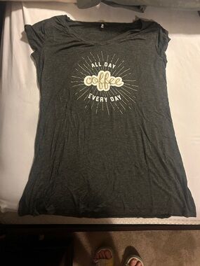 Women's Dark Gray 'All Day Coffee Every Day' Nightgown